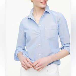 J. Crew Factory Women's Light Blue Button-Up Top